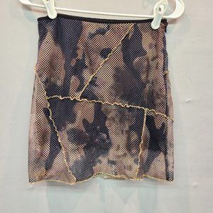I.AM.GIA Elara Camo Fishnet Mesh Mini Skirt XXS